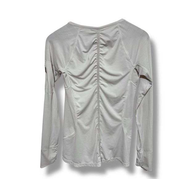 Athleta Women's 1/2 Zip Athletic Yoga Running Pullover White *FLAWS Size M 15x26 - Picture 2 of 5